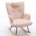 Fauteuil à bascule, Tissu doux pied-de-poule Fauteuil à bascule en cuir