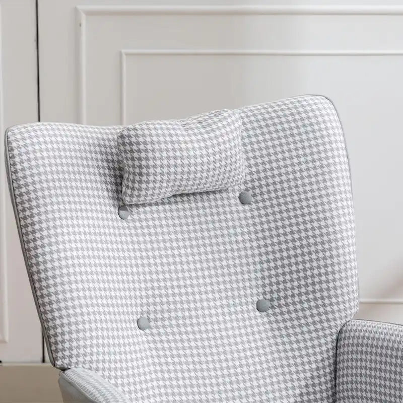 Fauteuil à bascule, Tissu doux pied-de-poule Fauteuil à bascule en cuir