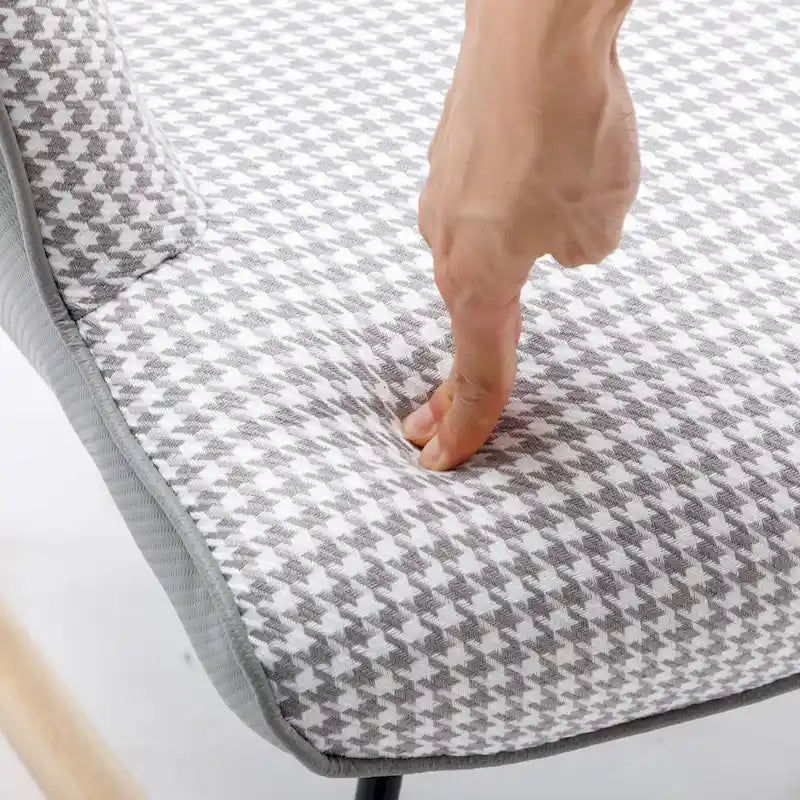 Fauteuil à bascule, Tissu doux pied-de-poule Fauteuil à bascule en cuir