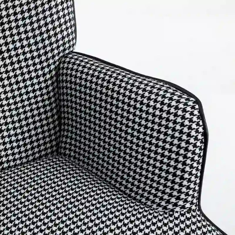 Fauteuil à bascule, Tissu doux pied-de-poule Fauteuil à bascule en cuir