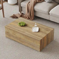 Table basse moderne en MDF, motifs texture couleur bois clair