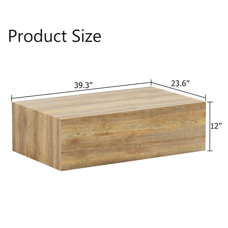 Table basse moderne en MDF, motifs texture couleur bois clair