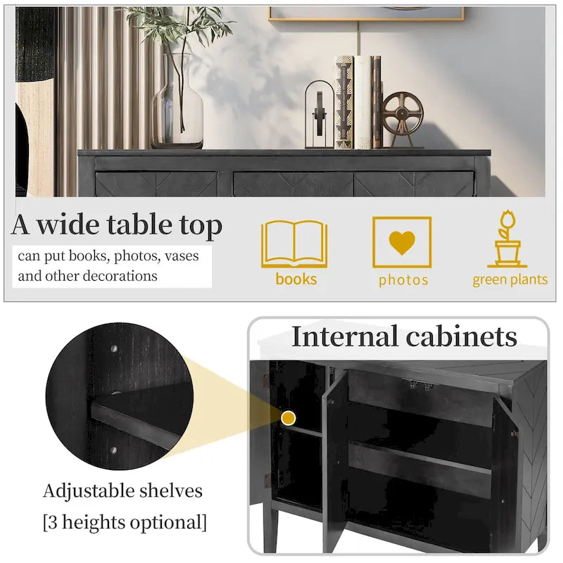 Meuble de rangement d'appoint vintage avec étagère réglable