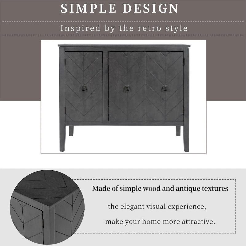 Meuble de rangement d'appoint vintage avec étagère réglable