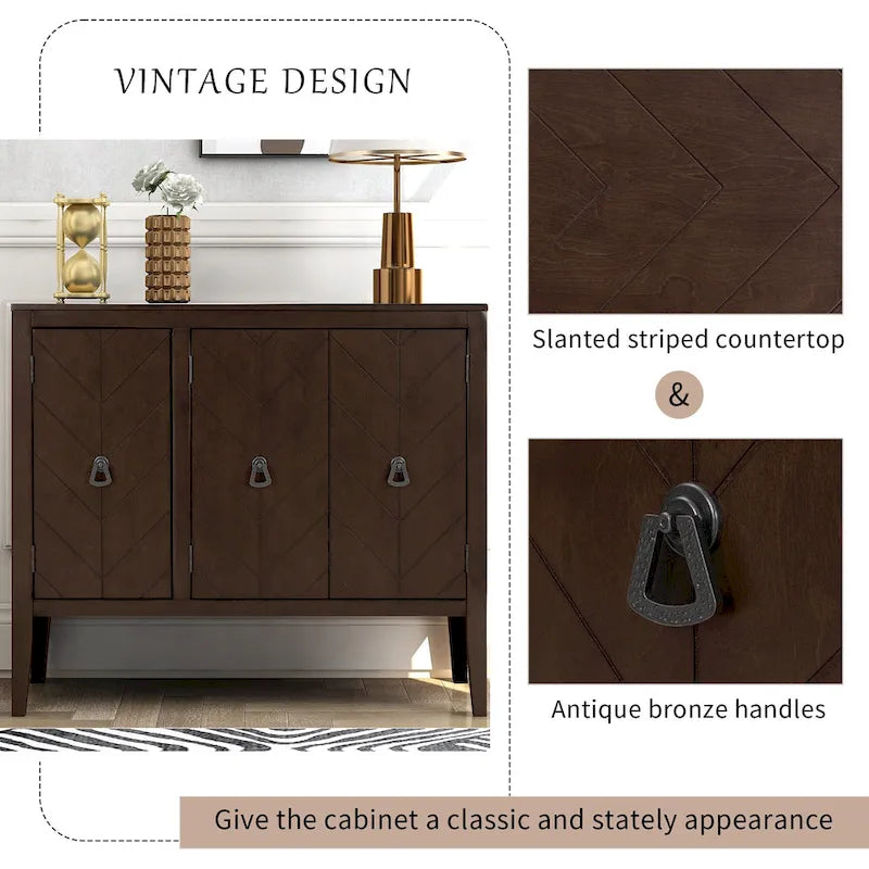 Meuble de rangement d'appoint vintage avec étagère réglable