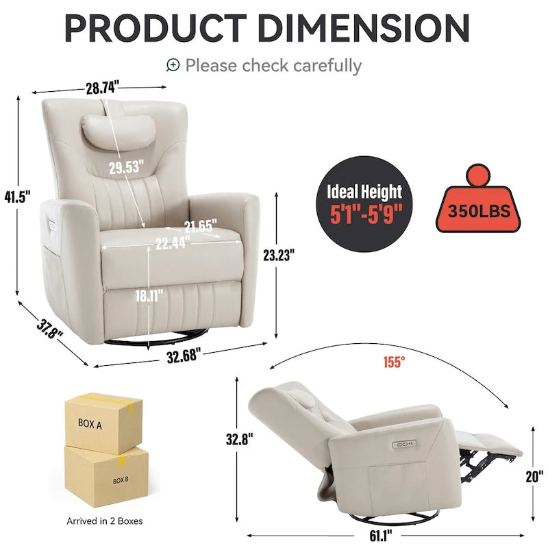 Fauteuil inclinable électrique pivotant et à bascule