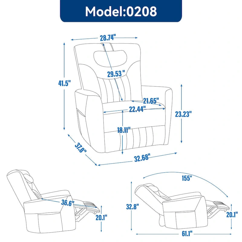 Fauteuil inclinable électrique pivotant et à bascule