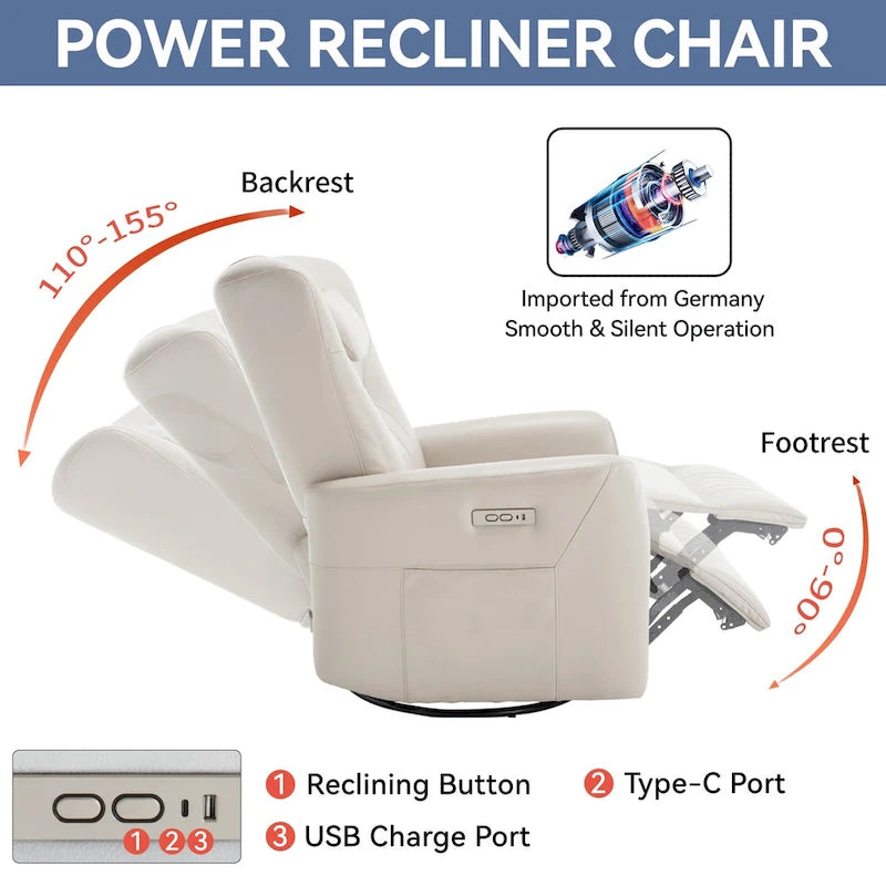 Fauteuil inclinable électrique pivotant et à bascule