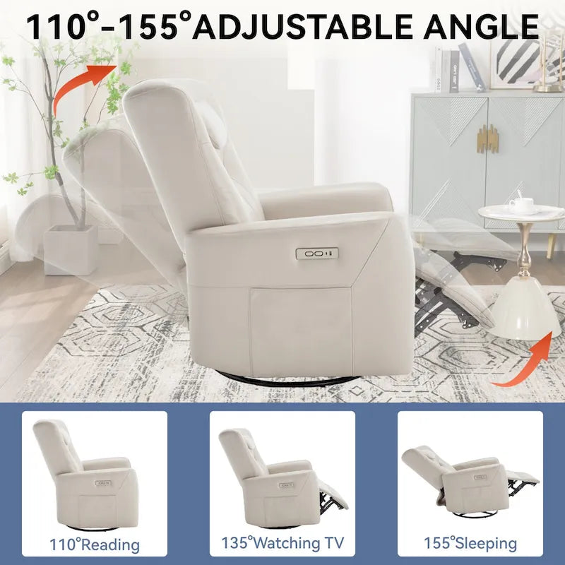 Fauteuil inclinable électrique pivotant et à bascule