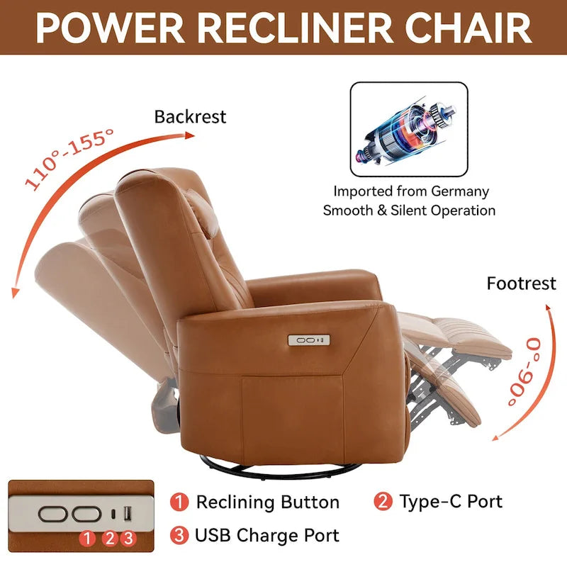 Fauteuil inclinable électrique pivotant et à bascule