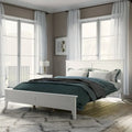 Lit plateforme moderne en bois massif blanc de taille Queen