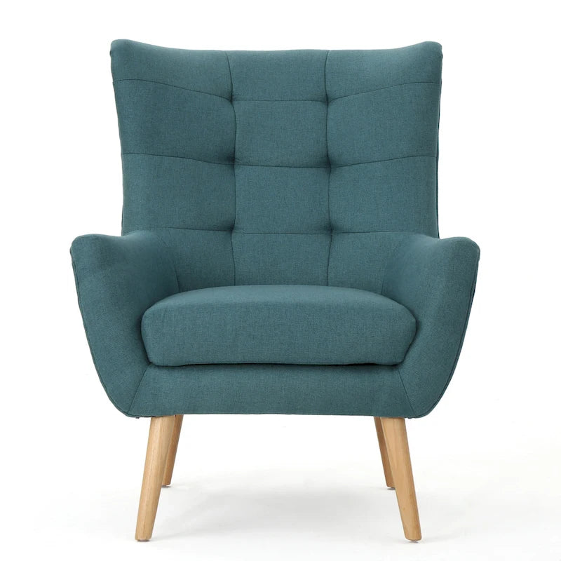 Fauteuil à oreilles haut de dossier sarcelle