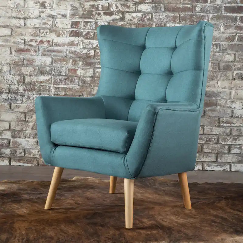 Fauteuil à oreilles haut de dossier sarcelle