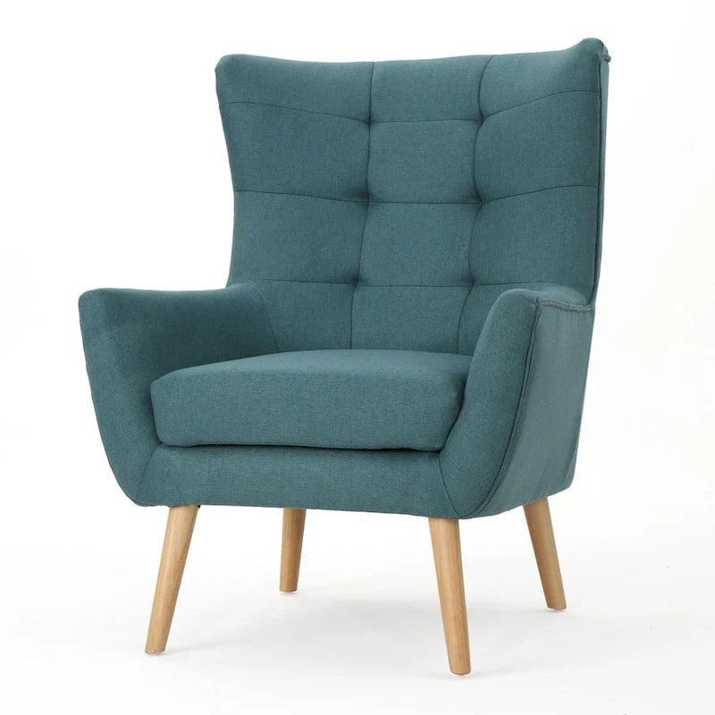 Fauteuil à oreilles haut de dossier sarcelle