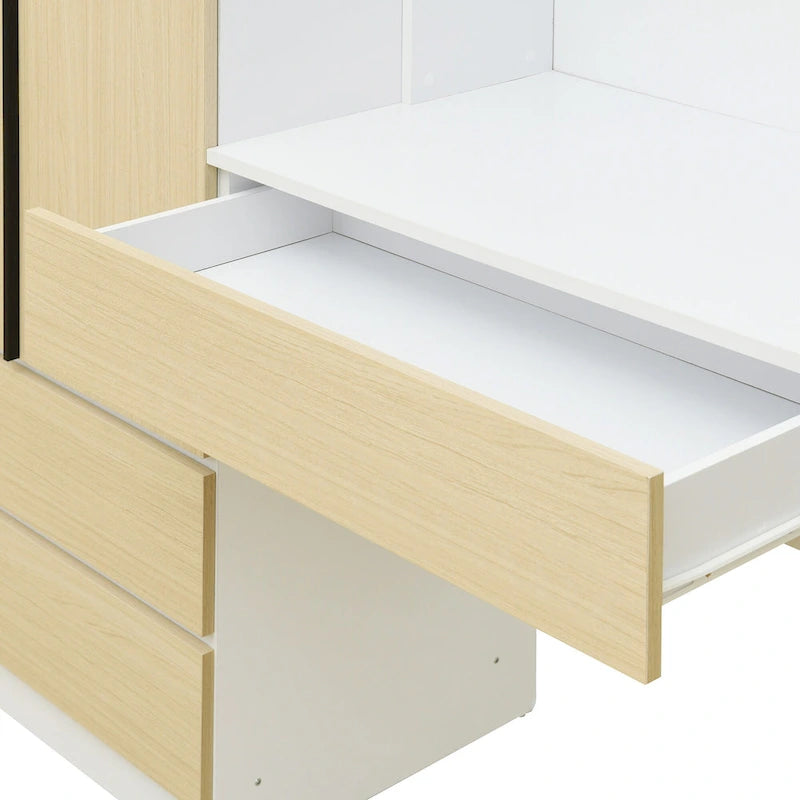 Armoire de rangement de bureau 3 portes en bois pour chambre à coucher