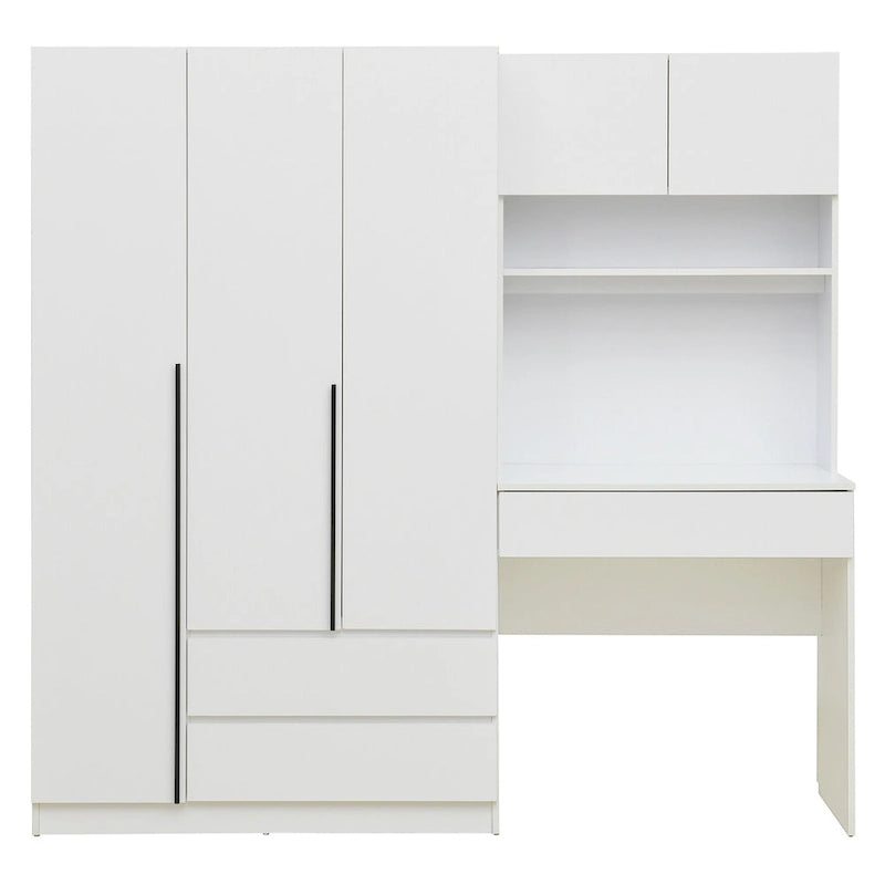 Armoire de rangement de bureau 3 portes en bois pour chambre à coucher