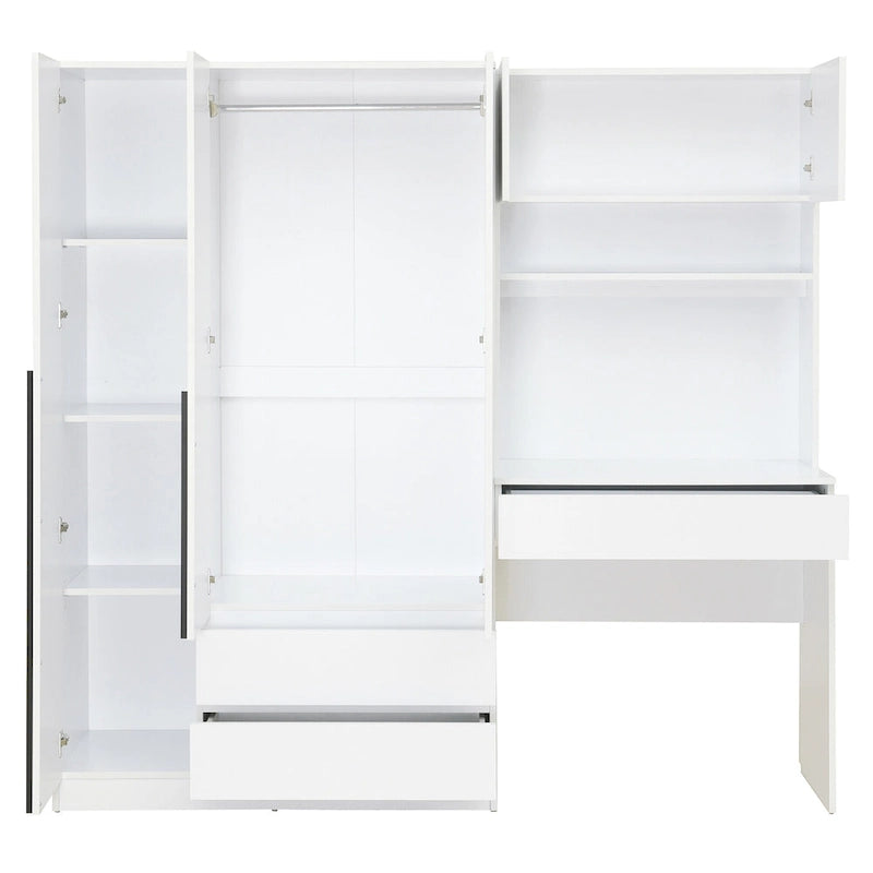 Armoire de rangement de bureau 3 portes en bois pour chambre à coucher