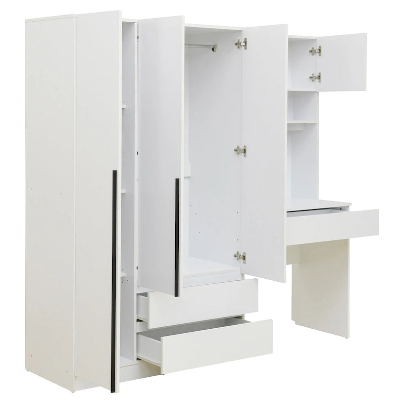 Armoire de rangement de bureau 3 portes en bois pour chambre à coucher