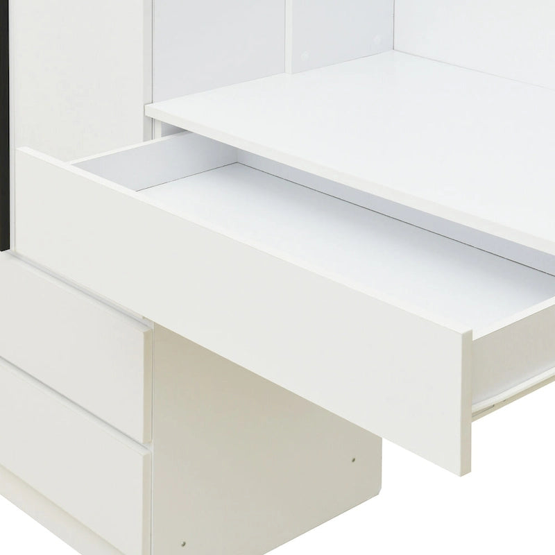 Armoire de rangement de bureau 3 portes en bois pour chambre à coucher
