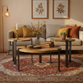 Table basse et tables d'appoint rondes en acier