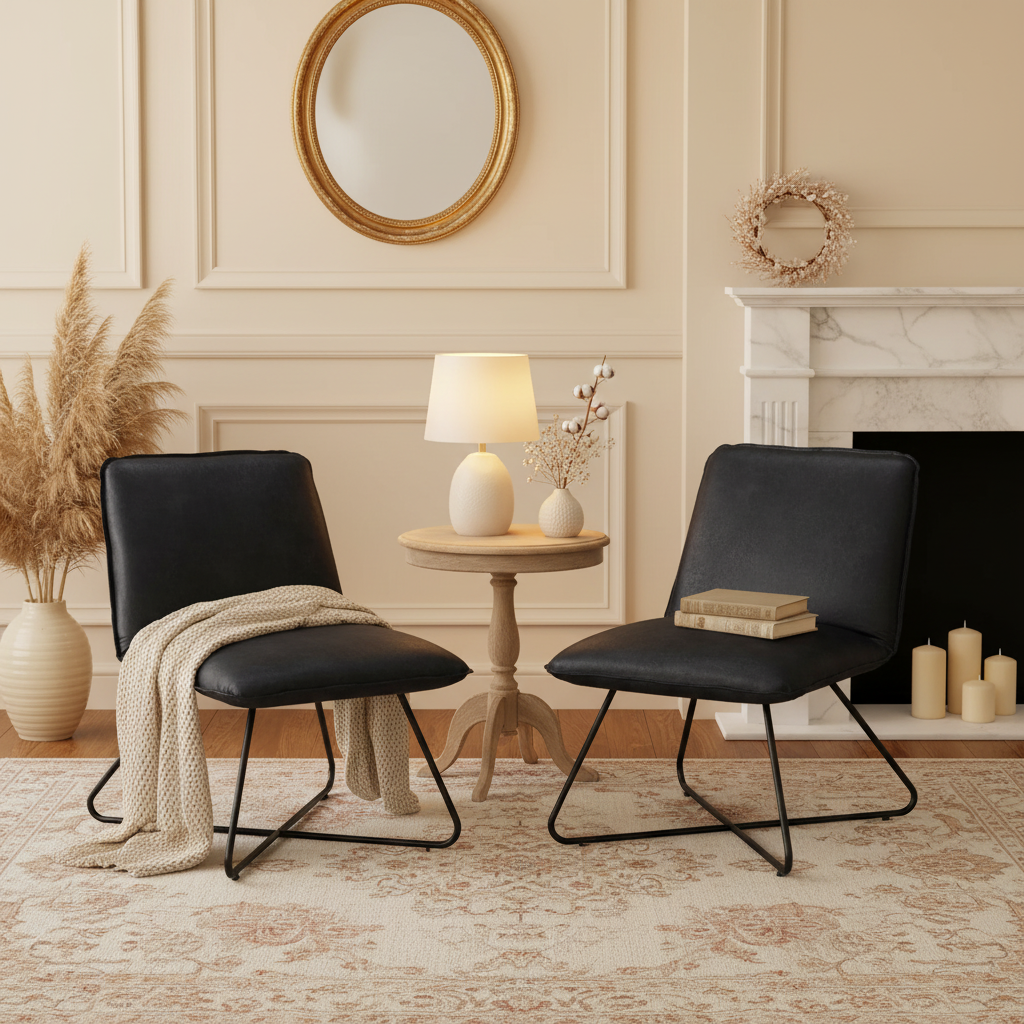 Fauteuil d'appoint du milieu du siècle en similicuir avec dossier réglable
