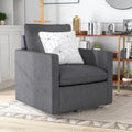 Fauteuil pivotant de transition en lin avec coussin de dossier