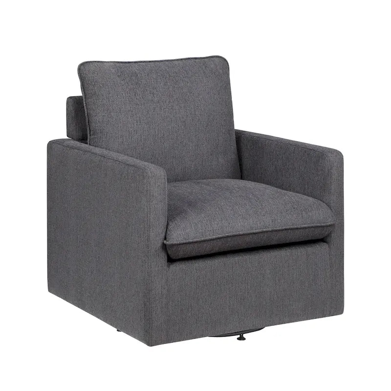 Fauteuil pivotant de transition en lin avec coussin de dossier