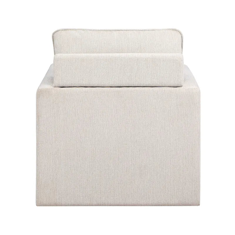 Fauteuil pivotant de transition en lin avec coussin de dossier