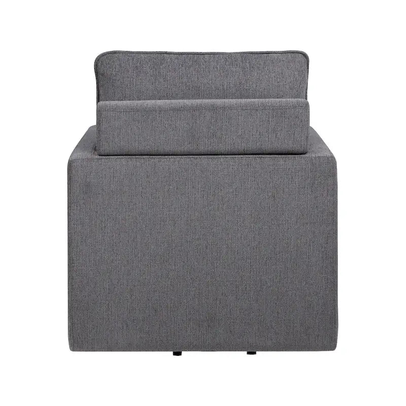 Fauteuil pivotant de transition en lin avec coussin de dossier