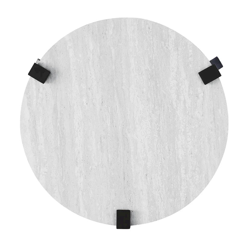 Table basse et tables d'appoint rondes en acier