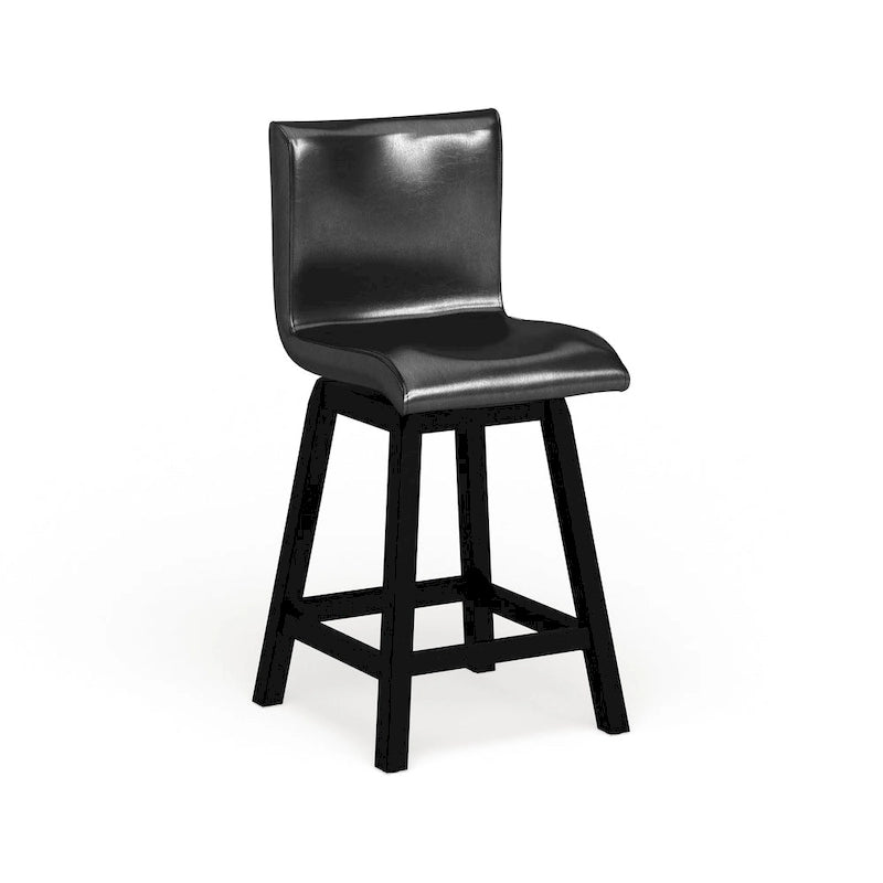 Chaises de comptoir contemporaines noires pivotantes