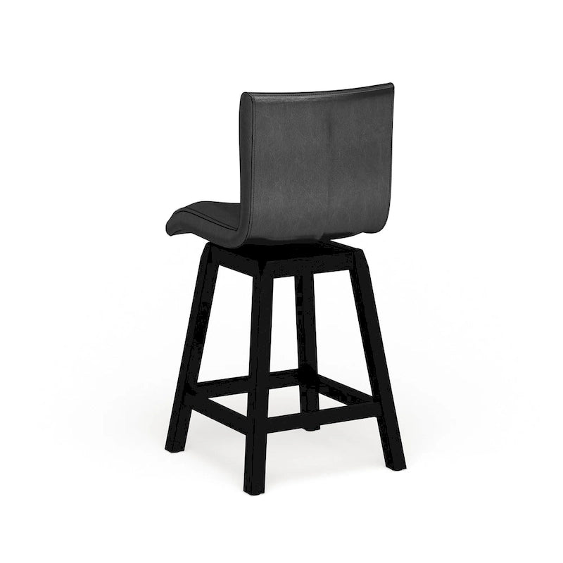 Chaises de comptoir contemporaines noires pivotantes