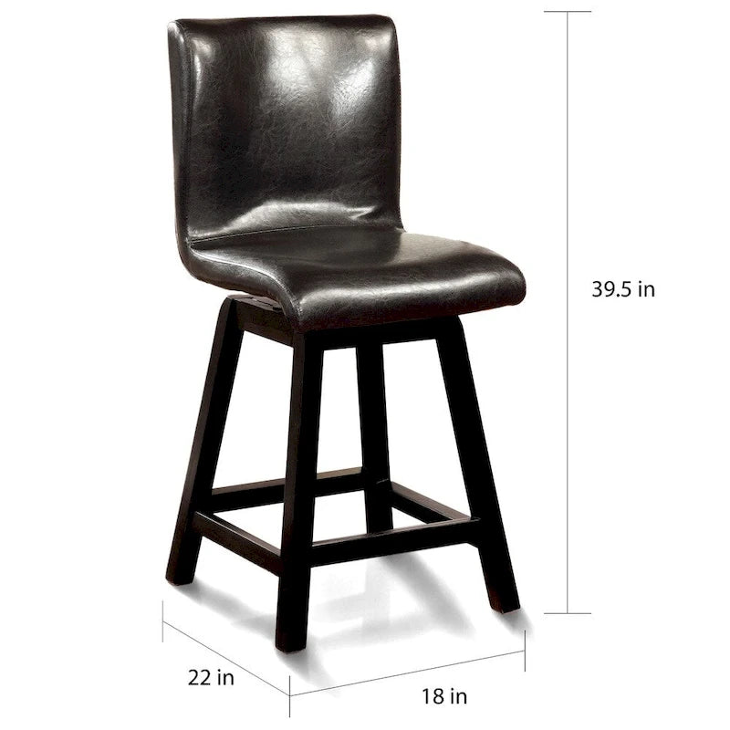 Chaises de comptoir contemporaines noires pivotantes