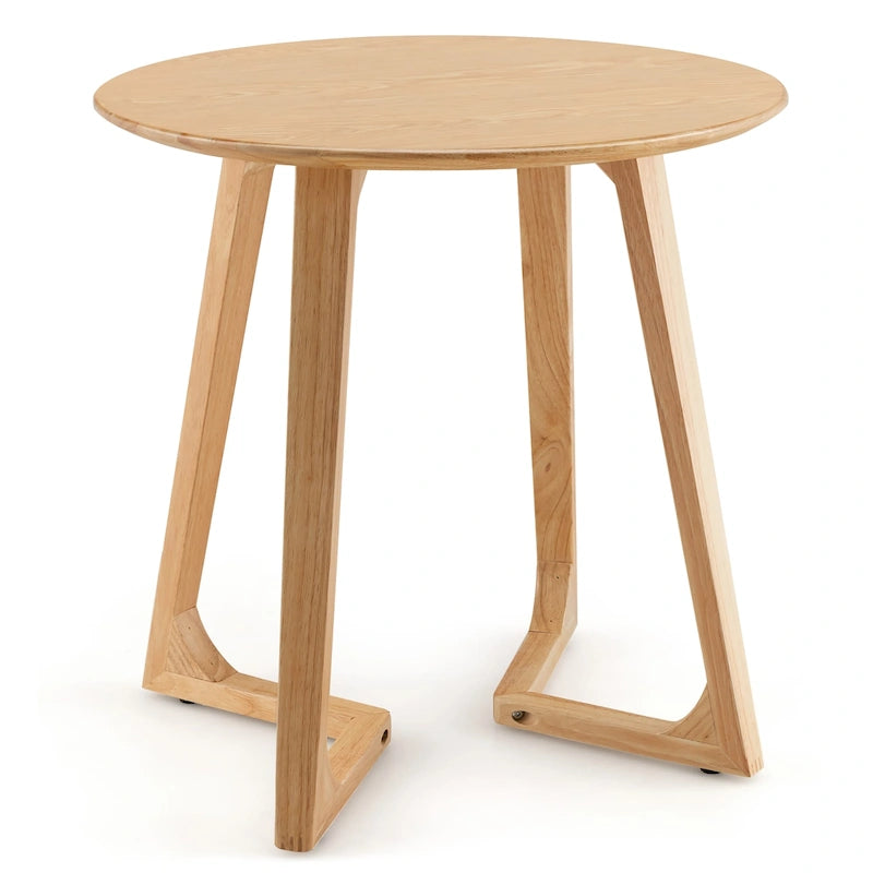 Table d'appoint ronde en bois d'hévéa massif