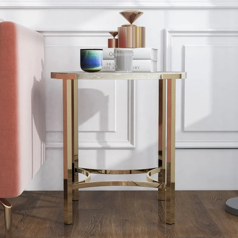 Table d'appoint aspect marbre
