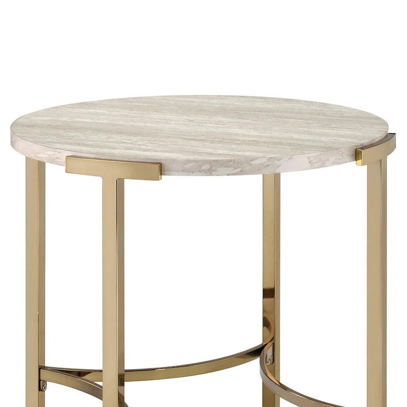 Table d'appoint aspect marbre