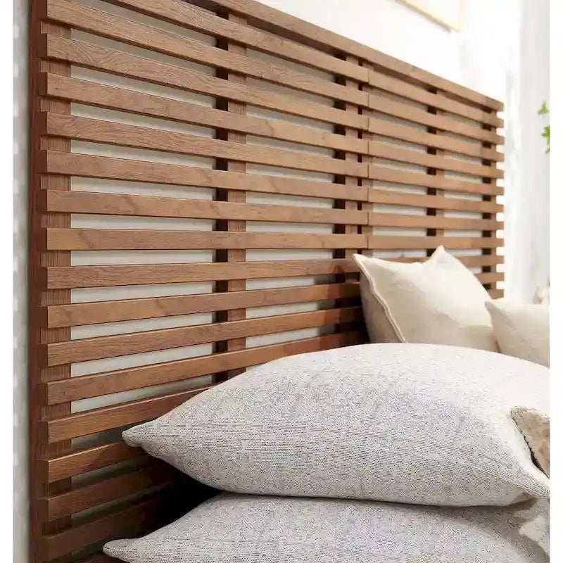 Tête de lit flottante King Size en noyer de style moderne du milieu du siècle