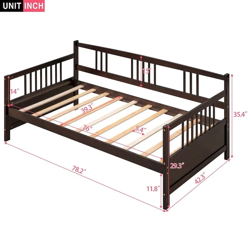 Lit de repos multifonctionnel en bois massif
