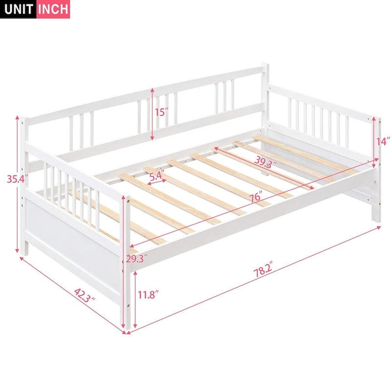 Lit de repos multifonctionnel en bois massif