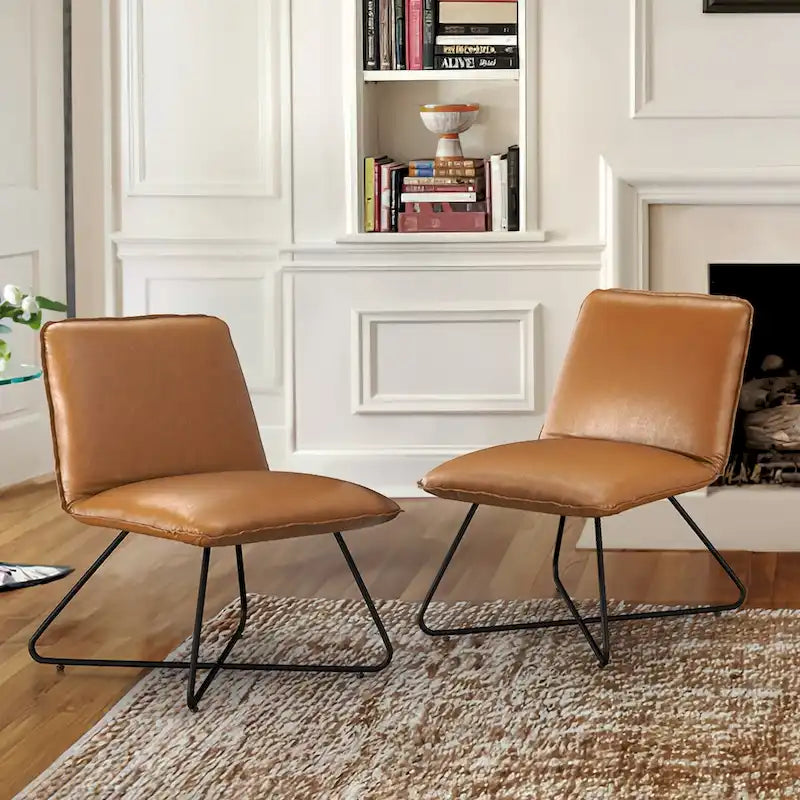 Fauteuil d'appoint du milieu du siècle en similicuir avec dossier réglable