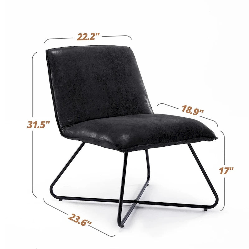 Fauteuil d'appoint du milieu du siècle en similicuir avec dossier réglable