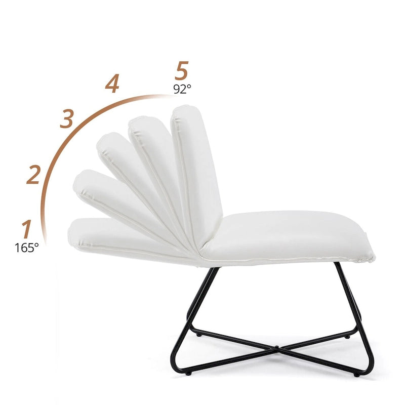 Fauteuil d'appoint du milieu du siècle en similicuir avec dossier réglable