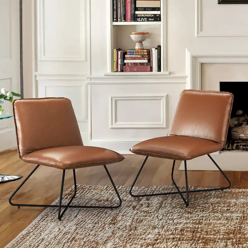 Fauteuil d'appoint du milieu du siècle en similicuir avec dossier réglable