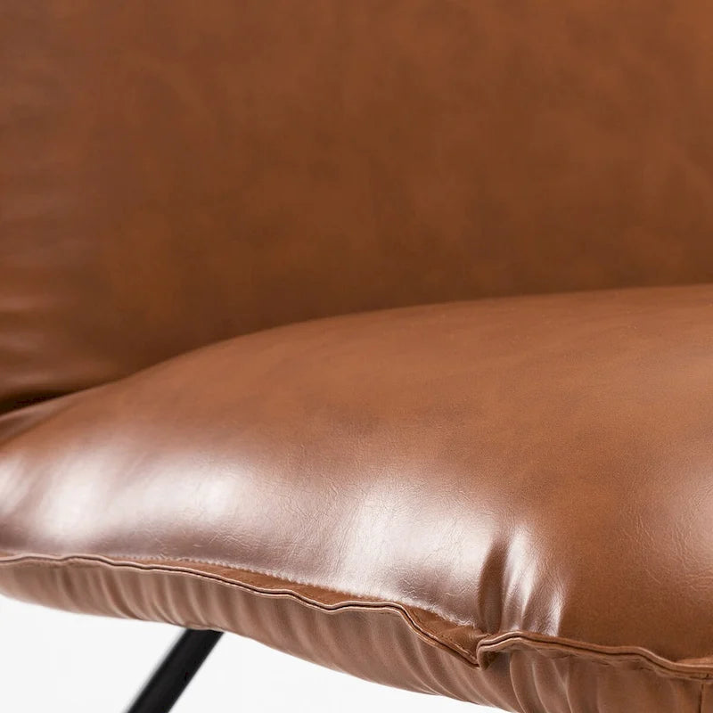 Fauteuil d'appoint du milieu du siècle en similicuir avec dossier réglable