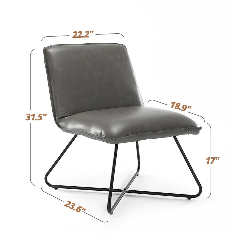 Fauteuil d'appoint du milieu du siècle en similicuir avec dossier réglable