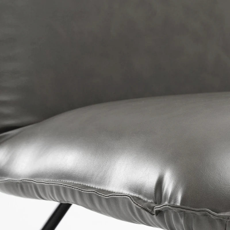Fauteuil d'appoint du milieu du siècle en similicuir avec dossier réglable