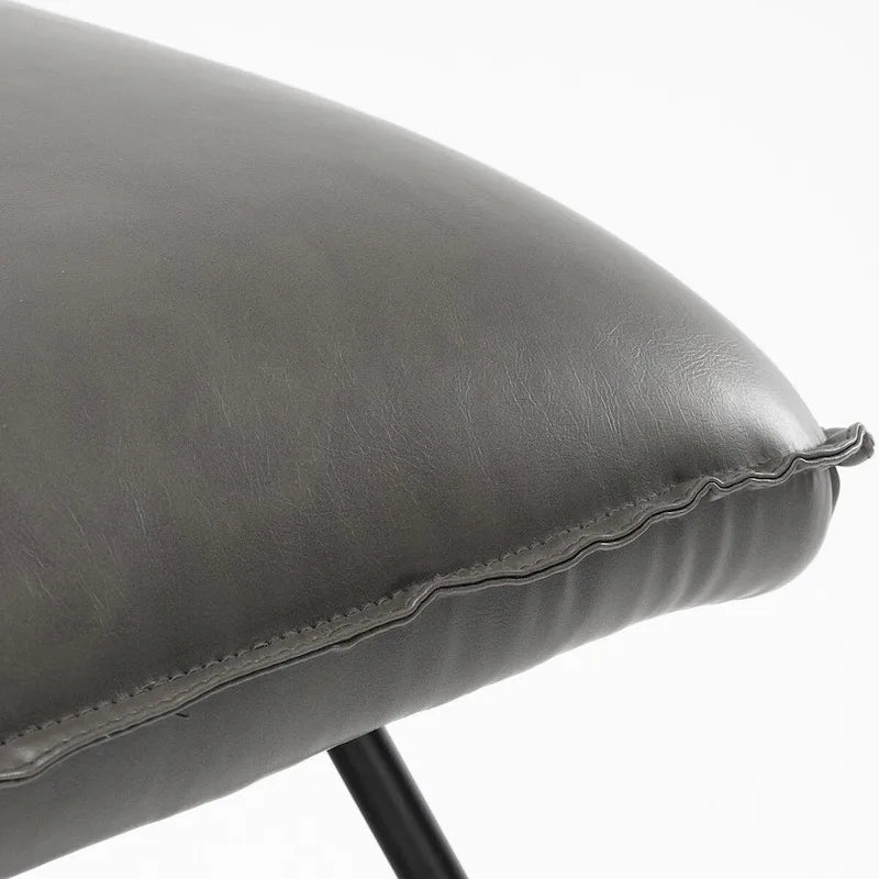 Fauteuil d'appoint du milieu du siècle en similicuir avec dossier réglable