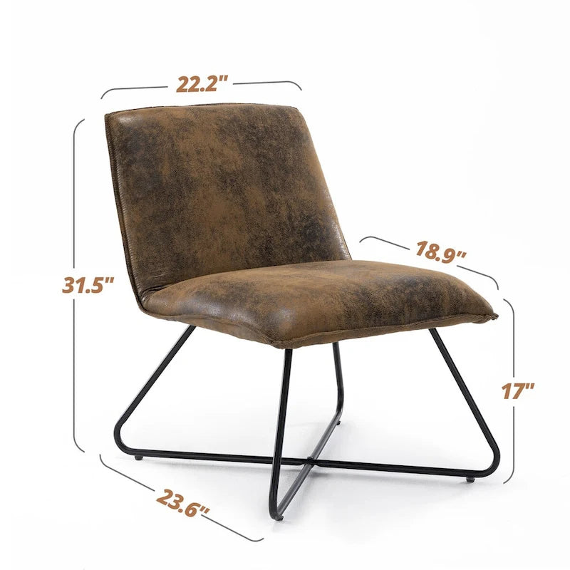 Fauteuil d'appoint du milieu du siècle en similicuir avec dossier réglable