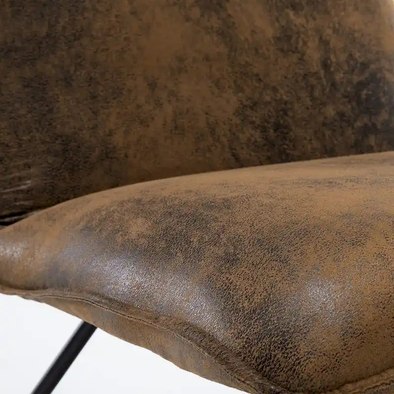 Fauteuil d'appoint du milieu du siècle en similicuir avec dossier réglable