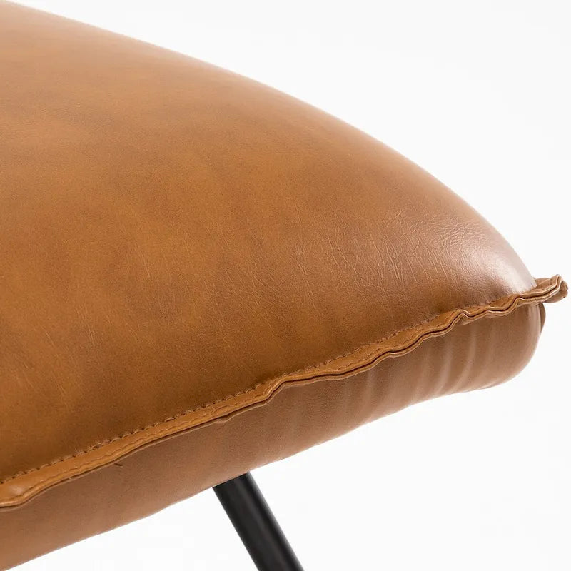 Fauteuil d'appoint du milieu du siècle en similicuir avec dossier réglable